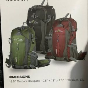 NWT Olympia Adventure Outdoors backpack- 2 Colors
